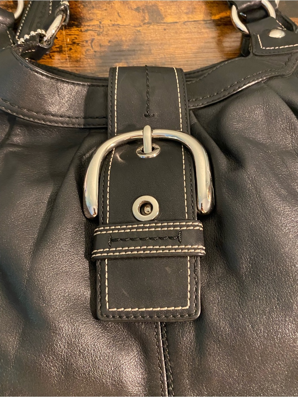 Coach Black Large Soho Leather Buckle Shoulder Bag - Picture 4 of 15